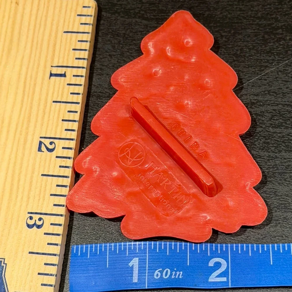 5pc Cookie Cutters Vtg CHRISTMAS Holiday Red Plastic Santa Angel Tree Star Bell‎